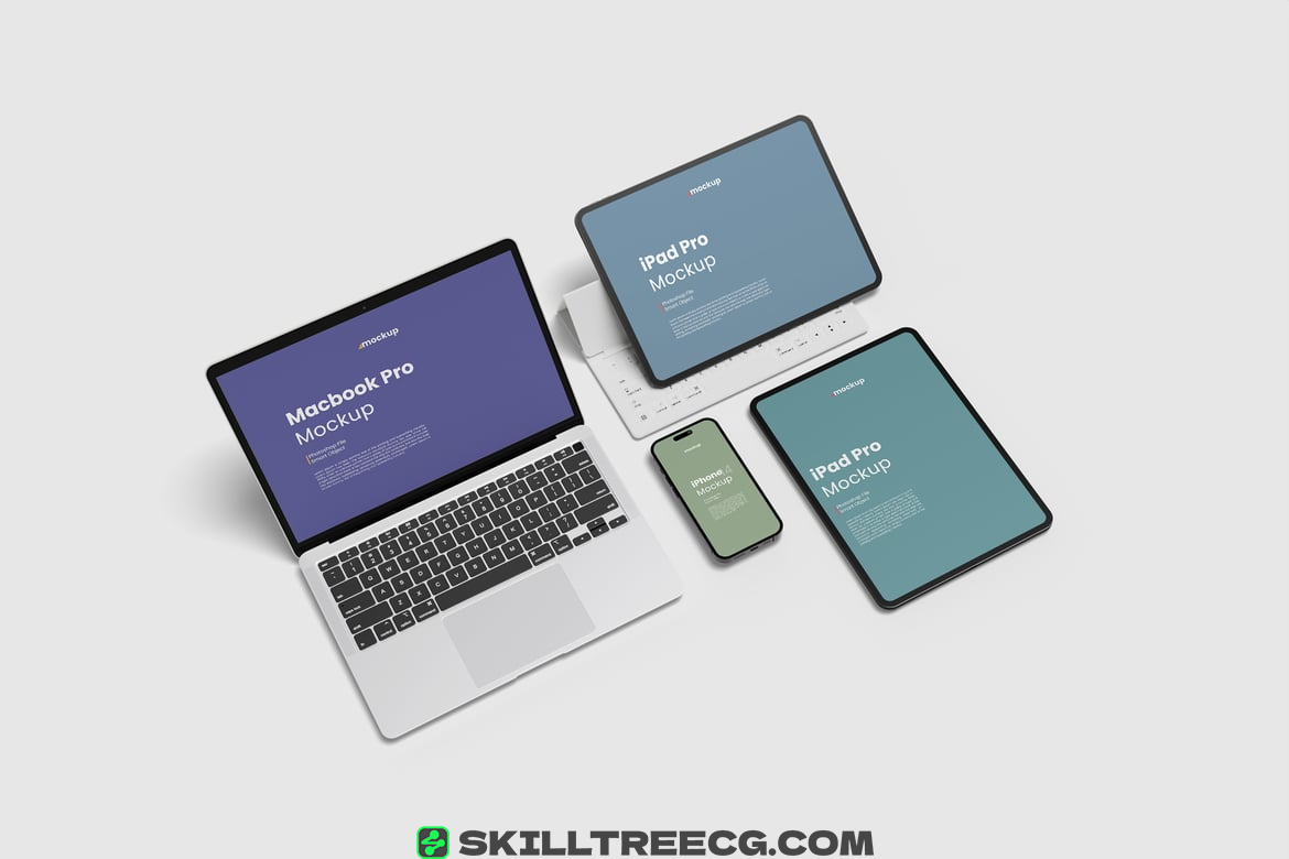 Multi Devices Mockup with Clean Background（142957）-技能树